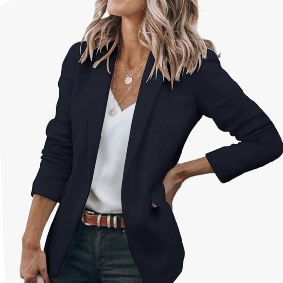 Liz Claiborne black lineny blazer - Picture 6 of 6